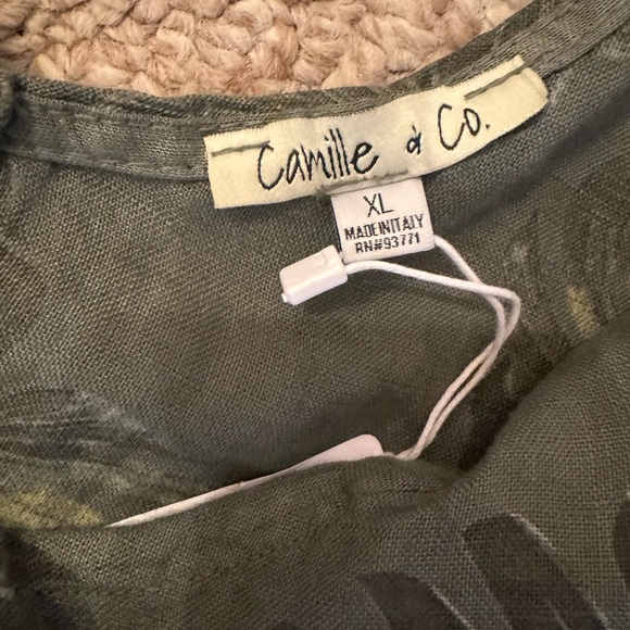 Camille à CO Green Leaf Print Jumpsuit Size CL. C33 - Picture 10 of 14